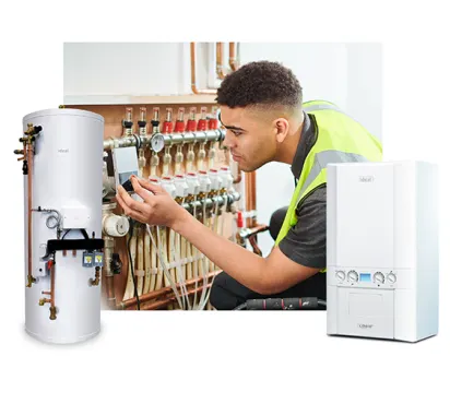 Qualified heating engineers completing plumbing and boiler work